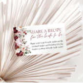 Rezept für Burgund Rosa Brautparty Begleitkarte