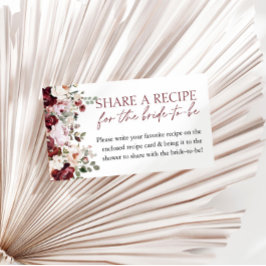 Rezept für Burgund Rosa Brautparty Begleitkarte