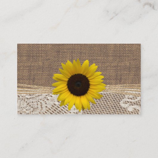 Rezept für Burlap- und Sonnenblumen oder Registrie Begleitkarte (Rückseite)