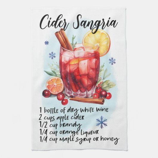 Rezept für Cider Sangria Geschirrtuch (Vertikal)