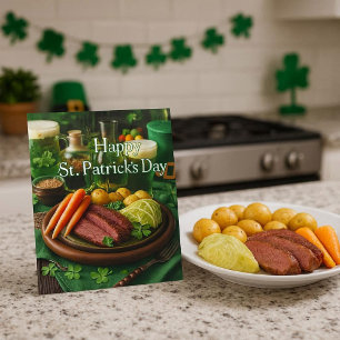 Rezept für Corned Beef am St. Patrick's Day  Feiertagskarte
