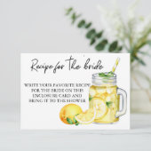 Rezept für das Brautparty Lemon Begleitkarte (Stehend Vorderseite)