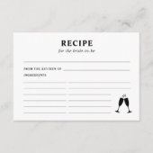Rezept für das Bride-Brautparty Begleitkarte (Vorderseite)