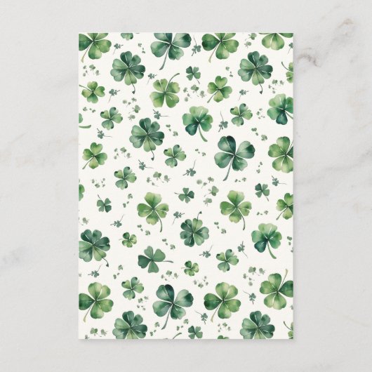 Rezept für das Bride St. Patrick's Day Brautparty Begleitkarte (Rückseite)