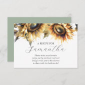 Rezept für das Thema "Braut Sonnenblumen" Begleitkarte (Vorne/Hinten)
