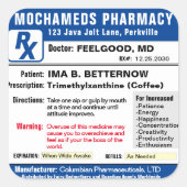 Rezept für den rechteckigen Aufkleber für Kaffee (Vorderseite)