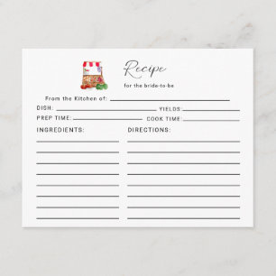Rezept für die Braut Außerhalb des Marktes Brautpa Begleitkarte