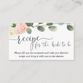 Rezept für die Braut einfügen rosa grüne Blüte Begleitkarte (Vorderseite)