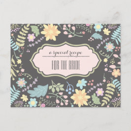 Rezept für die Braut. Moderne Blumenkarte Postkarte
