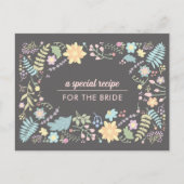 Rezept für die Braut. Moderne Blumenkarte Postkarte (Vorderseite)