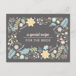Rezept für die Braut. Moderne Blumenkarte Postkarte