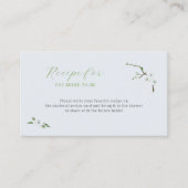 Rezept für die Braut zu staubigen blauen Blüten Begleitkarte (Vorderseite)