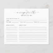 Rezept für die Bride Card | Minimales Brautparty (Vorderseite)