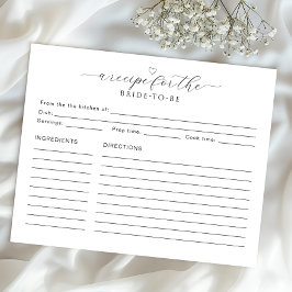 Rezept für die Bride Card | Minimales Brautparty