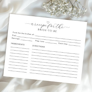 Rezept für die Bride Card Minimales Brautparty