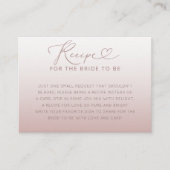 Rezept für die Bride Modern Rose Gold Begleitkarte (Vorderseite)