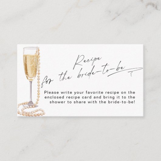 Rezept für die Perlen der Braut und Prosecco brida Begleitkarte (Vorderseite)