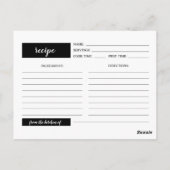 Rezept für die zukünftige Brücke. Moderne Blumenka Postkarte (Rückseite)