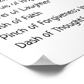 Rezept für ein glückliches Eheschild für ein Gesch Poster (Ecke)