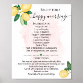 Rezept für ein glückliches Heiratsgeschenk Lemon r Poster (Vorne)