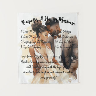 Rezept für ein glückliches Hochzeitsgeschenk Wandteppich