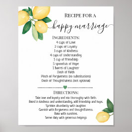 Rezept für ein Happy Eriage Lemons Duschgeschenk Poster