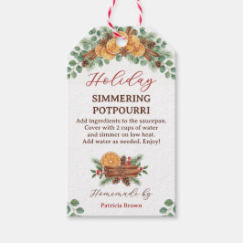 Rezept für ein simmerierendes Weihnachtspotpourri Geschenkanhänger