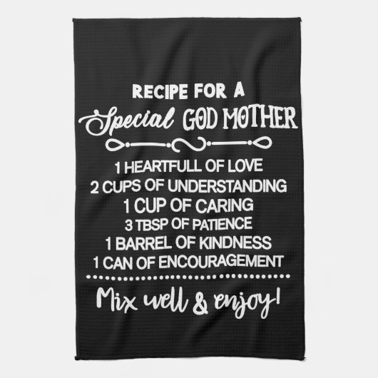 Rezept für eine besondere Großmutter Geschirrtuch (Vertikal)