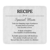 Rezept für eine besondere Mutter Schneidebrett (Vorderseite)