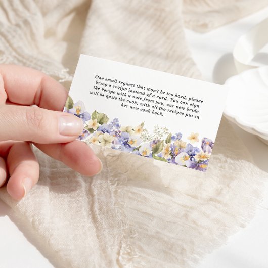Rezept für eine Braut als Tee-Party-Brautparty Begleitkarte