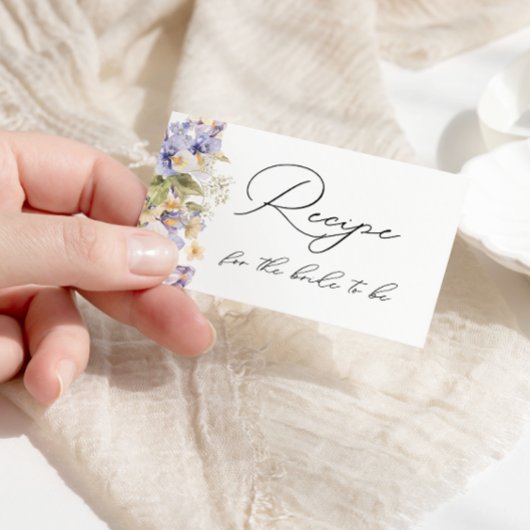 Rezept für eine Braut als Tee-Party-Brautparty Begleitkarte