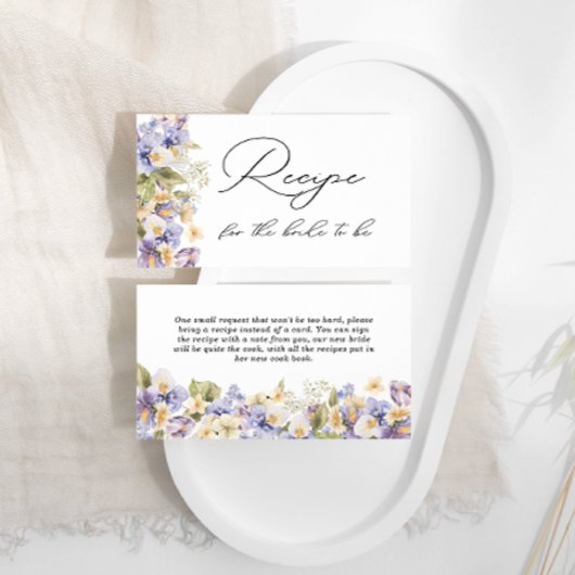 Rezept für eine Braut als Tee-Party-Brautparty Begleitkarte