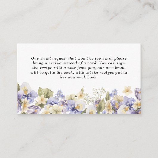 Rezept für eine Braut als Tee-Party-Brautparty Begleitkarte (Vorderseite)