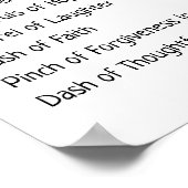 Rezept für eine glückliche Ehe frisch gezogenes gr Poster (Ecke)