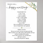 Rezept für eine Happy-Ehe Dusche Grüngeschenk Poster<br><div class="desc">Klicken Sie auf "Design bearbeiten",  um das Layout zu personalisieren oder zu ändern (Textänderung,  Schriftart,  Schriftart). ** Bitte lesen Sie die vollständige Auflistung für die passende Einladung,  Brautparty-Spiele,  Tags und Signatur verfügbar**</div>