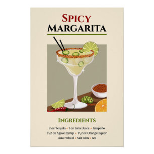Rezept für eine scharfe Margarita – Tequila-Cockta Poster