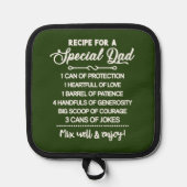 Rezept für einen besonderen Vater Topflappen (Vorderseite)