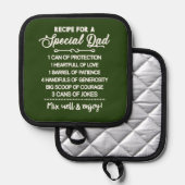 Rezept für einen besonderen Vater Topflappen (Vorderseite/Rückseite)