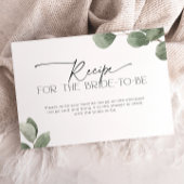 Rezept für Eukalyptus für die zukünftige Brautwerb Begleitkarte