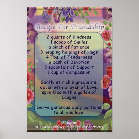 Rezept für Freundschaftspopster Poster (Vorne)