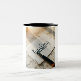 Rezept für Glück: Kaffee Tasse mit Pen