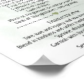 Rezept für glückliche Ehe Dusche eucalyptus Gesche Poster (Ecke)