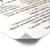 Rezept für glückliche Ehe Hochzeit im Herbst Gesch Poster (Ecke)