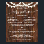 Rezept für glückliche Hochzeiten Poster<br><div class="desc">Klicken Sie auf "Design bearbeiten",  um das Layout zu personalisieren oder zu verändern (Schriftart,  Stil des Schriftartes,  Verschieben oder Entfernen von Elementen *Glückliche Heiratsworte sind nicht bearbeitbar,  aber sie können geändert werden),  ** Bitte lesen Sie die vollständige Auflistung der passenden Designs,  die verfügbar sind***</div>