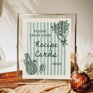 Rezept für handgezeichnete Brautparty 'Vom Markt' Poster