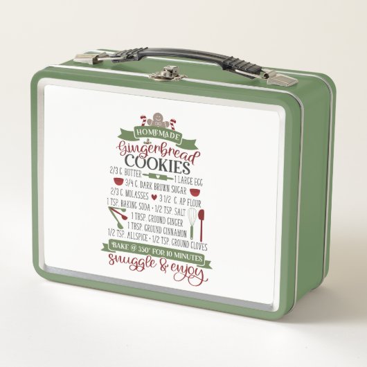 Rezept für hausgemachte Gingerbread-Kekse Metall Brotdose (Vorderseite)