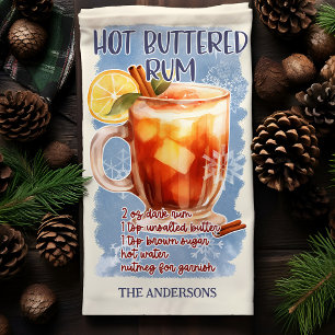 Rezept für heißen Rum mit Butter zu Weihnachten Geschirrtuch
