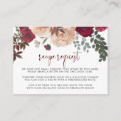 Rezept für Hochzeitsfeiern in Burgund Pink Blush Begleitkarte (Vorderseite)