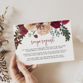 Rezept für Hochzeitsfeiern in Burgund Pink Blush Begleitkarte