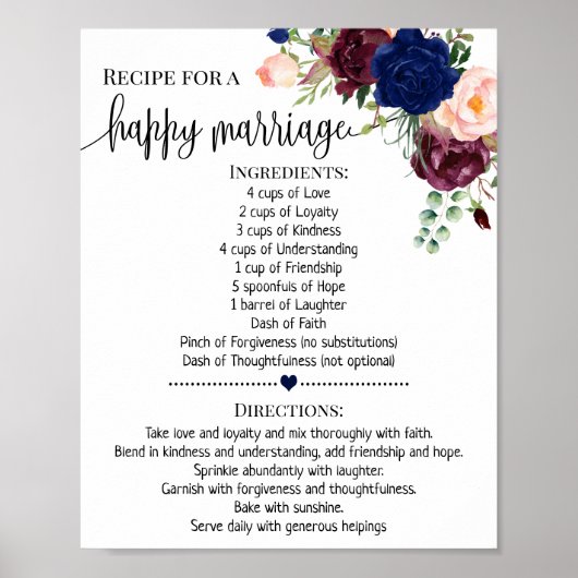 Rezept für Hochzeitsnacht-Polterabend Poster (Vorne)